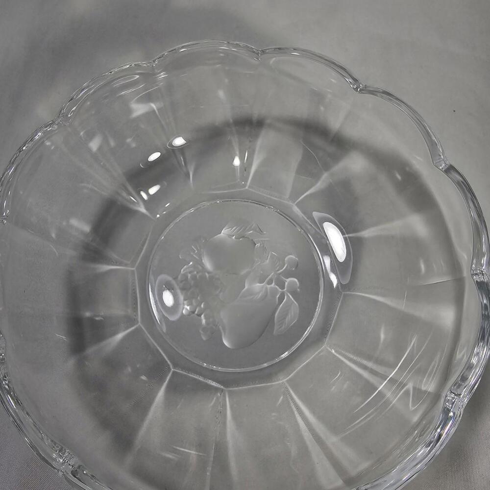 Vtg Val saint lambert belgium Coupe Gardenia crystal fruit Bowl brussels 6" - Picture 2 of 7